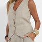 Vrouwen Casual Linnen Waistcoat Twee Set Pakken