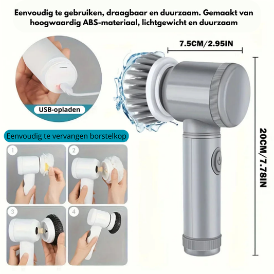 De Ultieme Draadloze Reinigingstool scrubber  6-in-1
